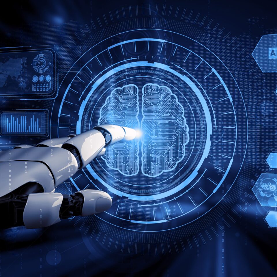 Future artificial intelligence robot and cyborg. 3D illustration.