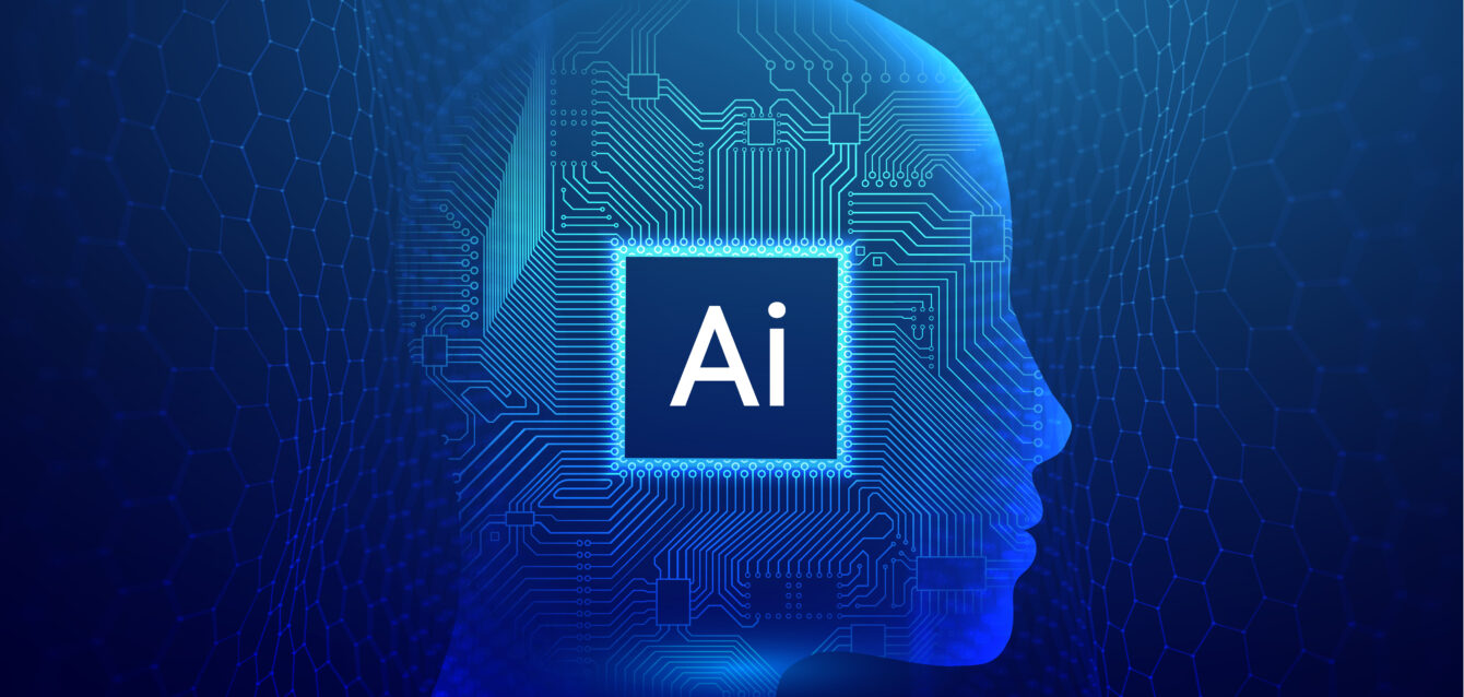 Ai woman face with circuit. Artificial intelligence chatbot. Big Data and Data Science.